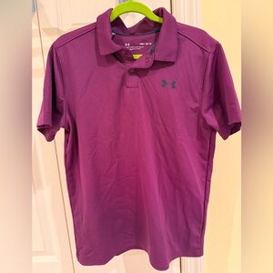 Under Armour- Boys Loose Fit Polo Shirt, Purple, Size M